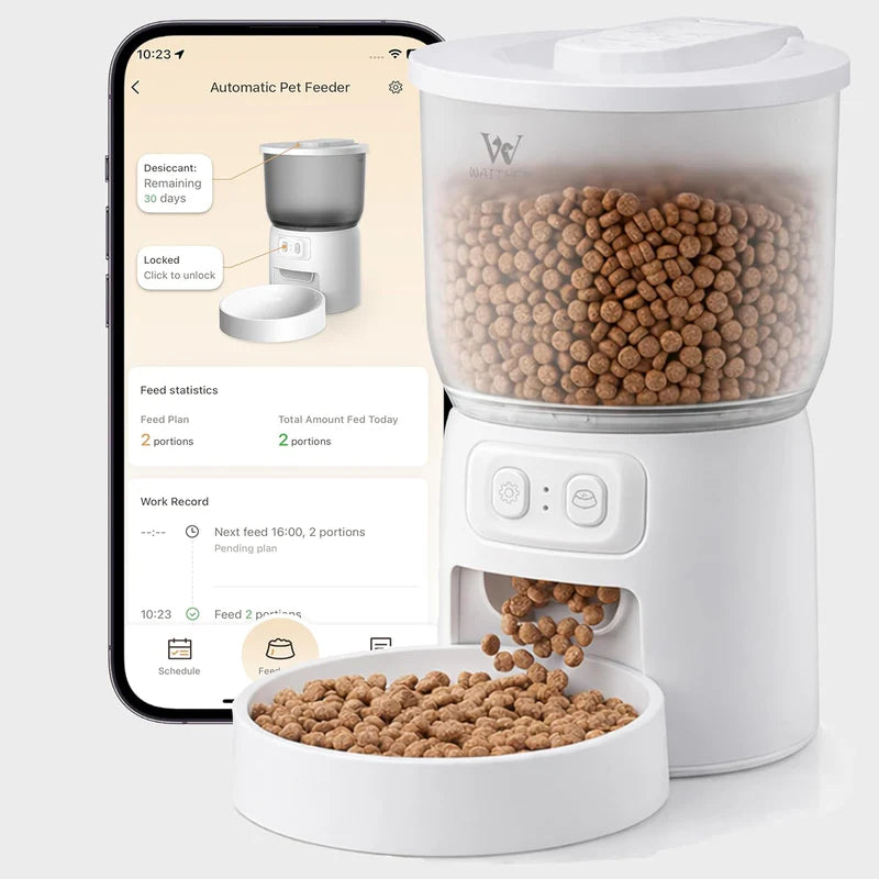Waithem Wi-Fi Automatic Cat Feeder – Smart Timed Dry Food Dispenser