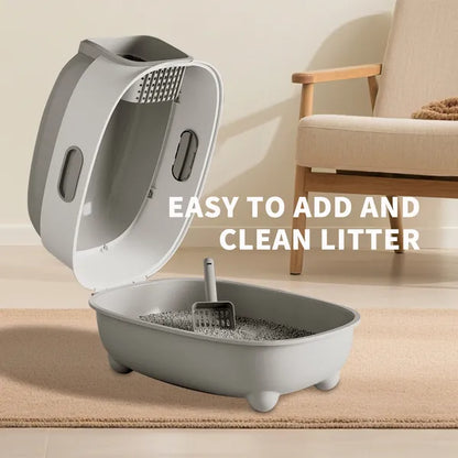 High-Capacity Enclosed Cat Litter Box