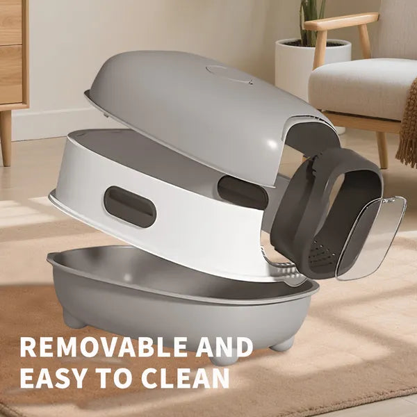 High-Capacity Enclosed Cat Litter Box