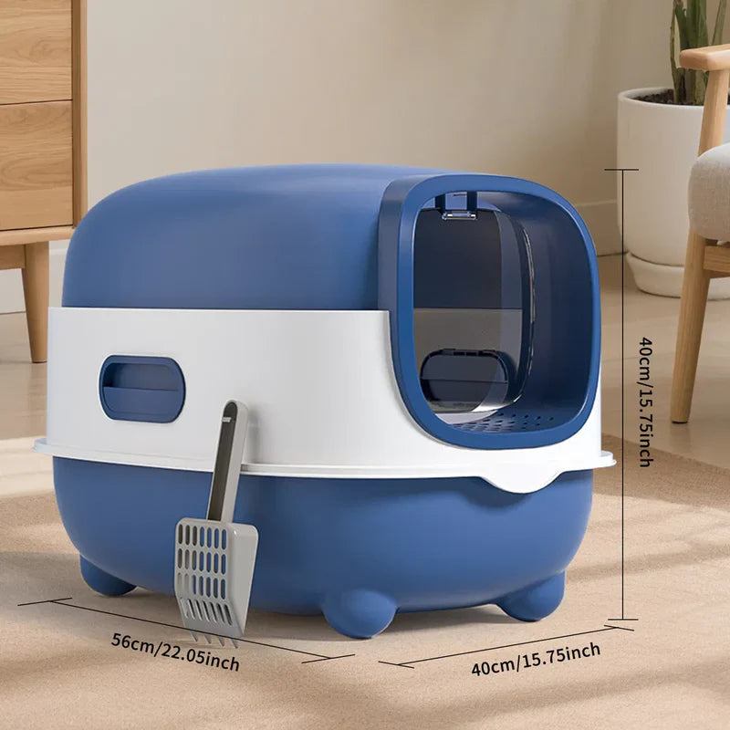 High-Capacity Enclosed Cat Litter Box