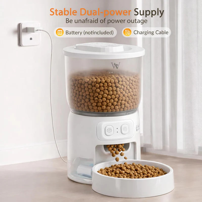 Waithem Wi-Fi Automatic Cat Feeder – Smart Timed Dry Food Dispenser