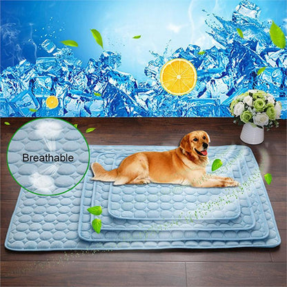 Pet Dog &amp; Cat Ice Silk Cold Nest Pad – Summer Cooling Mat