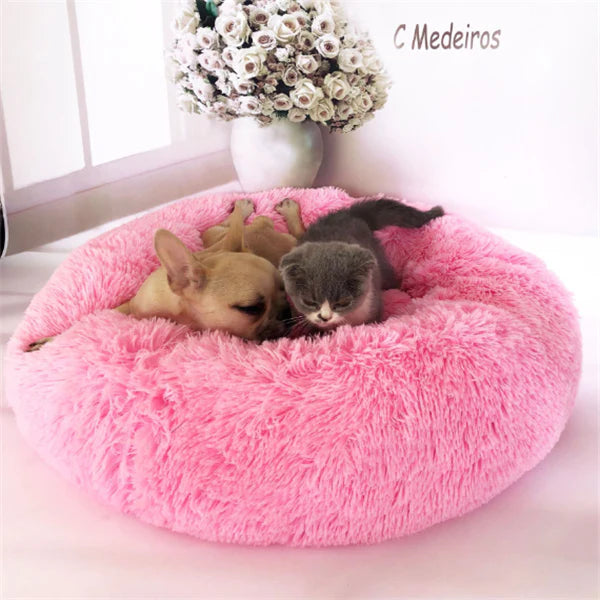 Plush Pet Bed for Cats &amp; Small Dogs