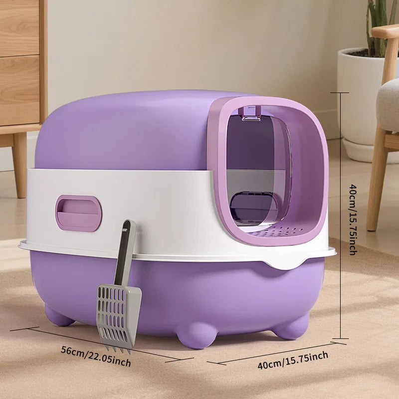 High-Capacity Enclosed Cat Litter Box
