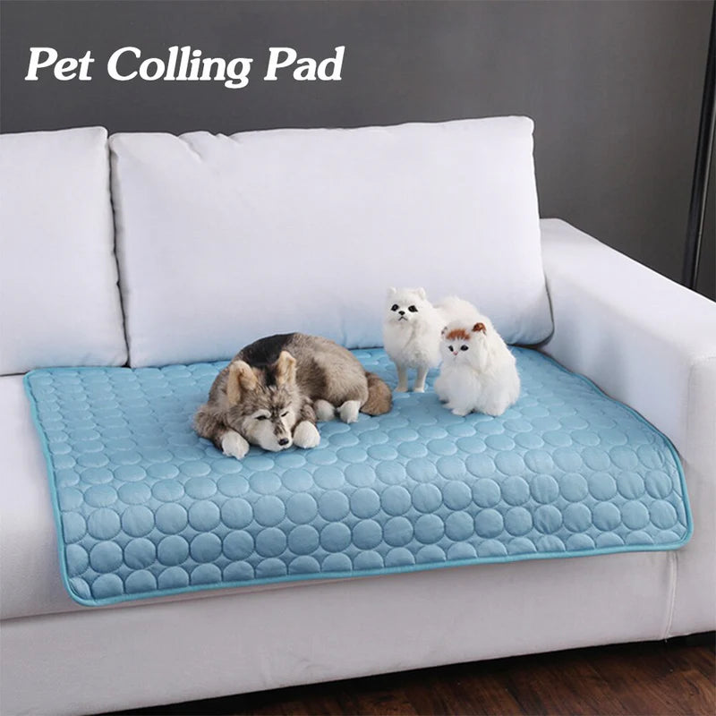 Pet Dog &amp; Cat Ice Silk Cold Nest Pad – Summer Cooling Mat