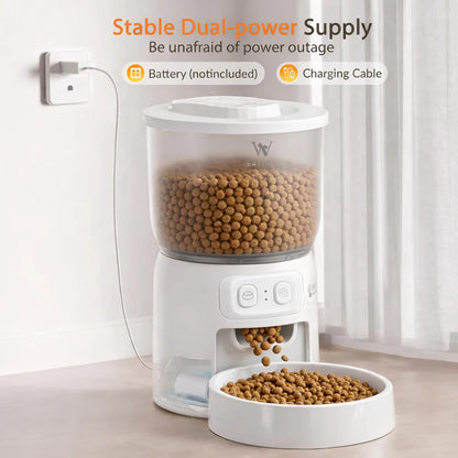 Waithem Wi-Fi Automatic Cat Feeder – Smart Timed Dry Food Dispenser