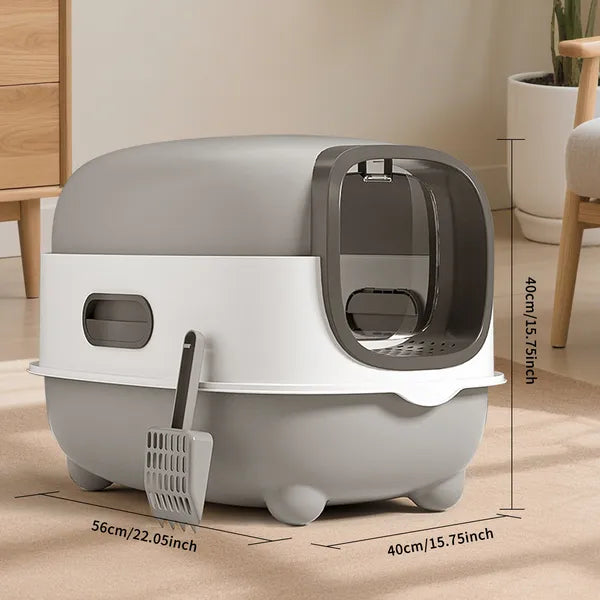 High-Capacity Enclosed Cat Litter Box