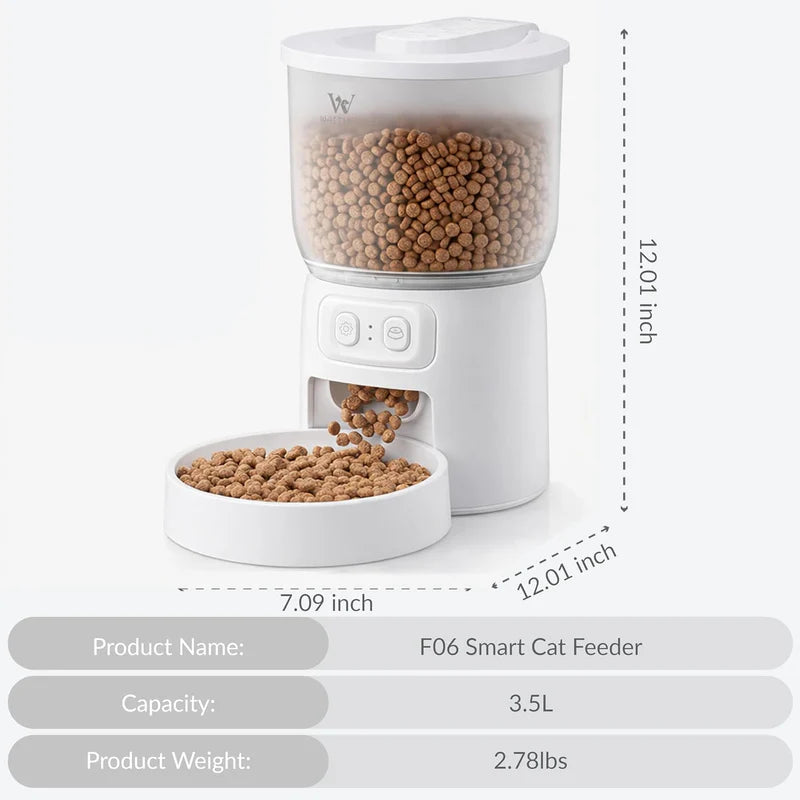 Waithem Wi-Fi Automatic Cat Feeder – Smart Timed Dry Food Dispenser